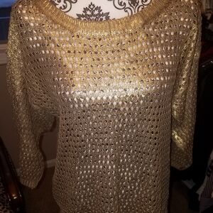 Hooked Up by IOT Gold Knit Sweater